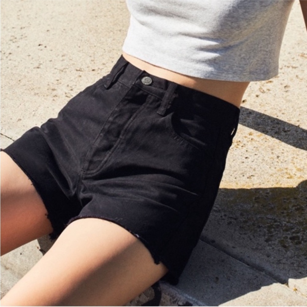 Brandy Melville John Galt Black Denim Cutoff Jean Shorts sz S